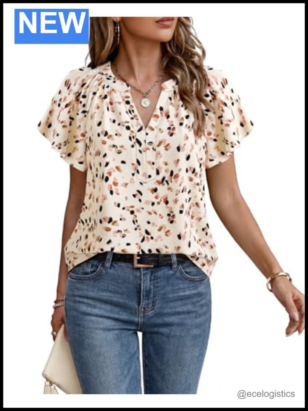 Short Sleeve Chiffon Blouse Business Casual Wrinkle Resistant Office Work Top